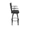Holland Bar Stool Co Jackie with Arms 25 in. Swivel Counter Stool with Black Wrinkle Finish and Black Vinyl Seat 415 - alternate 2